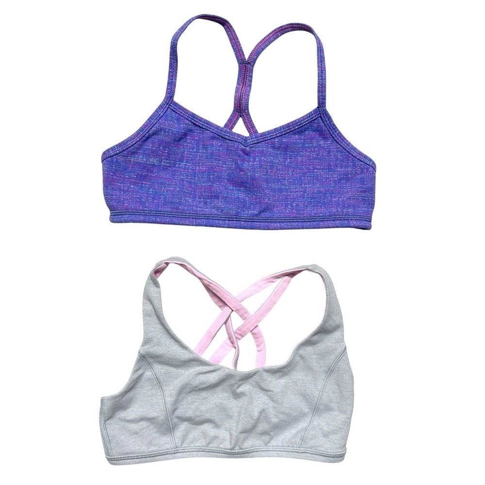Ivivva by Lululemon Lot 2 Sports Bras Reversible Strappy Racerback Girls Size 12